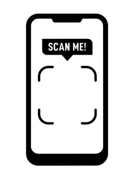 Scan QR Code on Smartphone Screen with &ldquo;Scan Me&rdquo; Label. Contactless Technology, Digital Access, Data Retrieval, Secure Mobile Scanning. QR Code Recognition, Online Payment, Smart Transaction, E-Servic