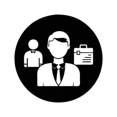 Professional team and career opportunity black and white illustration design concept