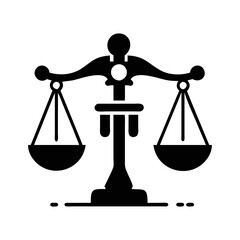 Silhouette illustration of a balance scale representing justice and fairness concept