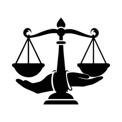 Symbol of Justice Balanced on Hand representing fairness and legal matters