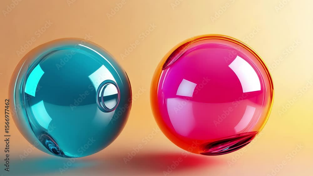 Poster colorful message bubbles representing online communication with vibrant hues and round shapes, two m