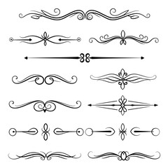 Decorative ornate vector flourishes in various styles and shapes  