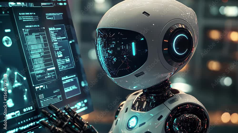Poster ai chatbot software technology display with advanced interface and interactive features, intelligent
