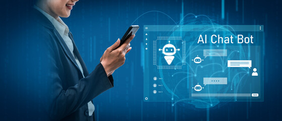 AI chatbot interface facilitates communication, chatbot, and AI interaction for automated user...