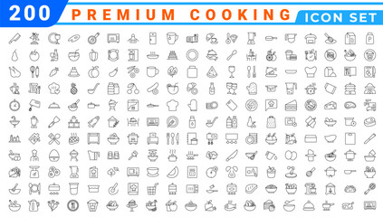 Premium Cooking and Recipe Icons – Line, Outline, Minimal, Vector – Kitchen, Chef, Food, Baking, Restaurant UI Icons