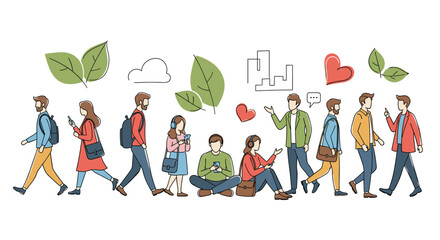 Modern city life a vibrant tapestry of connected individuals in urban environments