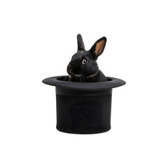 Magic hat with rabbit ears peeking out