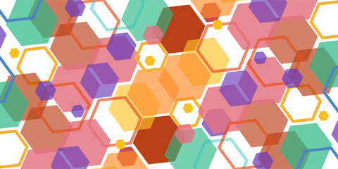 hexagon colored template background. Design with liquid form. eps10