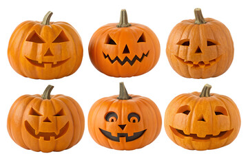 set of halloween pumpkins