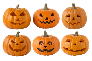 set of halloween pumpkins