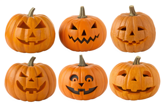 set of halloween pumpkins