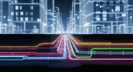 smart city digital infrastructure with underground data and utility networks