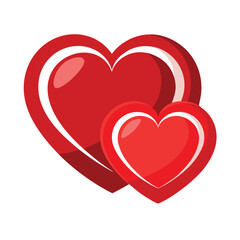 Two Red Hearts United – Romantic Love Vector Icon