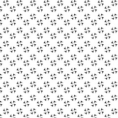 Black and white vector seamless pattern with small diamonds , star shapes ,rhombuses .Abstract black and white geometric texture .Simple minimal wide repeat background .