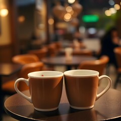 Fototapeta premium Shared Moments: Traces of a Conversation Over Coffee 