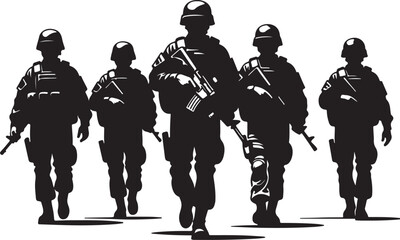 silhouette of soldiers