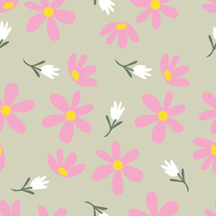 multicolor exotic hand drawn floral seamless pattern