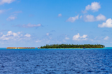 Beautiful Maldives luxury resort tropical island with turquoise waters