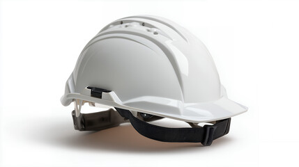 Naklejka premium White Safety Construction Helmet Isolated on Clean Background