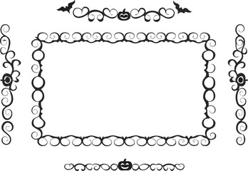Halloween decorative frame vector silhouette adding a haunted house pumpkins bat pictures frames vector
