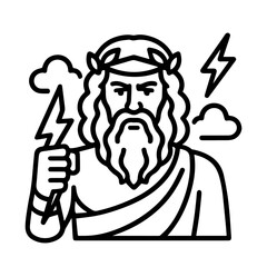 line icon mythical Zeus vector on white background
Vector line icon on white background