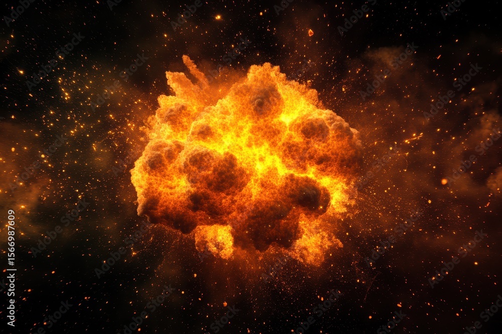 Poster Space explosion effect capturing dynamic movement in a cosmic background, Space explosion line effect in fast movement
