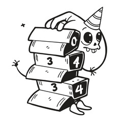 Cartoon Christmas owls with Santa hats celebrating holidays with gifts and a laptop