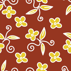 multicolor exotic hand drawn floral seamless pattern