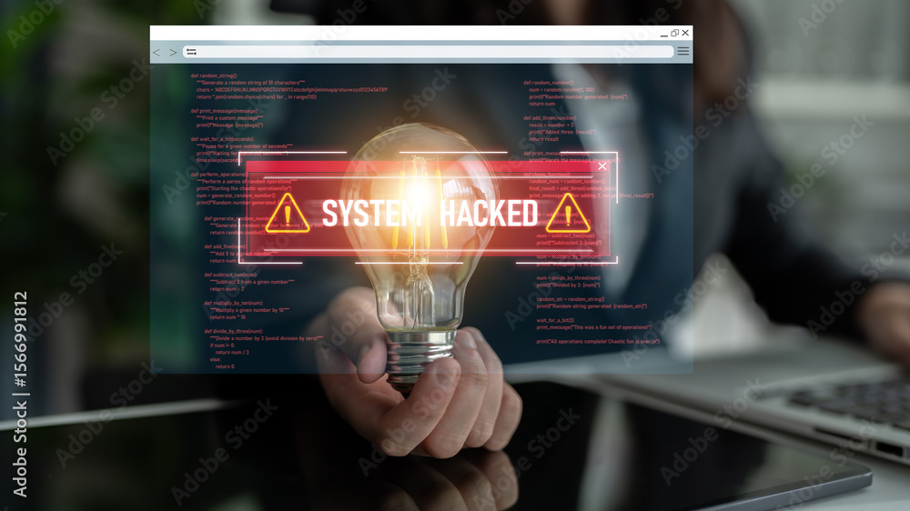 Aufkleber cybersecurity protects digital systems from hackers with it security, attack prevention, and risk ma