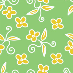 multicolor exotic hand drawn floral seamless pattern