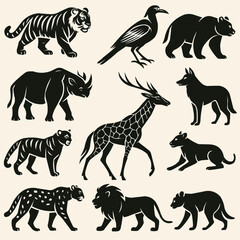 Fototapeta premium wild animals collection