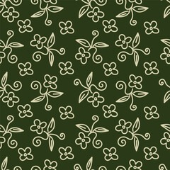 multicolor exotic hand drawn floral seamless pattern