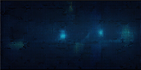 Abstract blue technology background with digital patterns and futuristic space elements