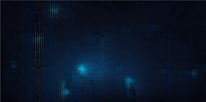 Abstract blue technology background with digital binary code and futuristic design elements