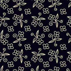 multicolor exotic hand drawn floral seamless pattern