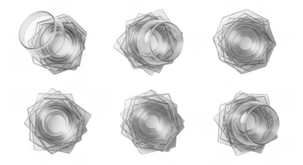 Abstract Design Featuring Layered Geometric Shapes in a Modern Style, isolated on a transparent background