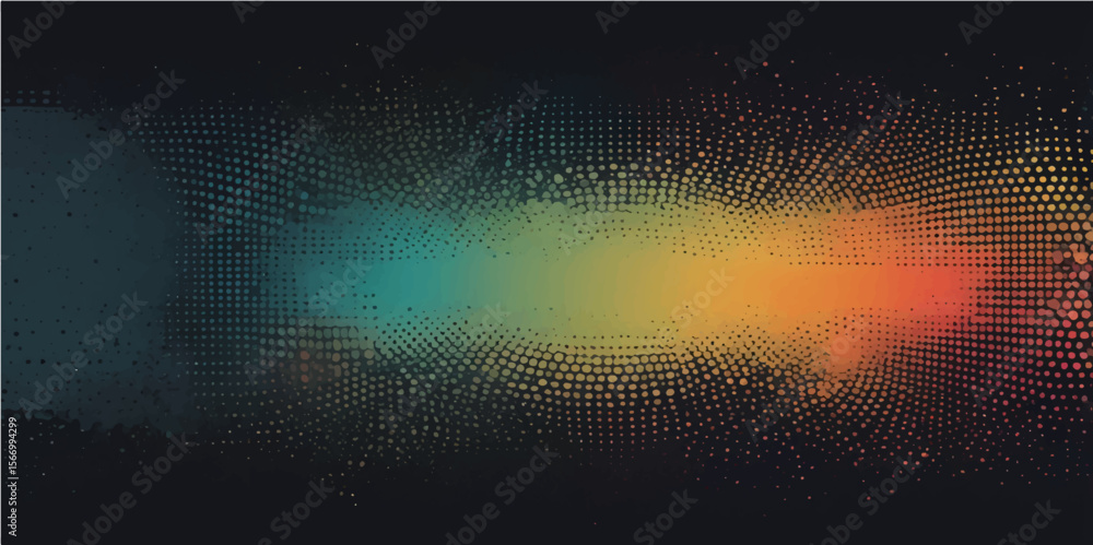 Fototapete abstract halftone pattern design with a blue and orange dot texture