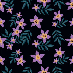 multicolor exotic hand drawn floral seamless pattern