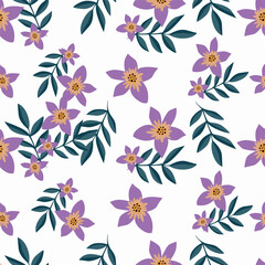 multicolor exotic hand drawn floral seamless pattern