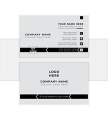 Double-sided creative business card template. landscape orientation. Vector illustration graphic design. horizontal simple clean visiting card. best for print items. editable vector illustration.
    