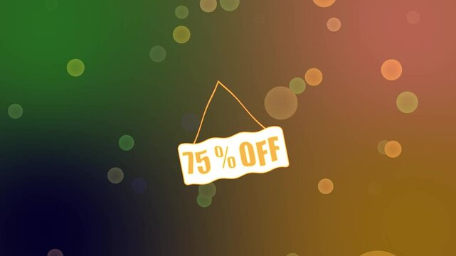 75% Off Sale Animation: design, discount store, finance, for sale , super sale, price label animation sale, sticker, symbol  75% Off Sale Red Price Tag. Red Label Promo Banner  Promotional Animate..