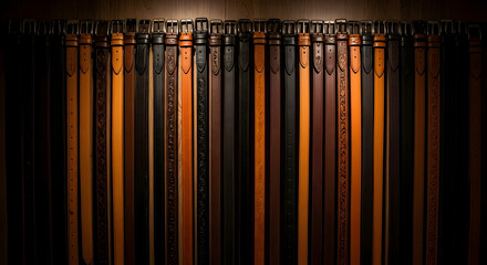 Variety leather belts display