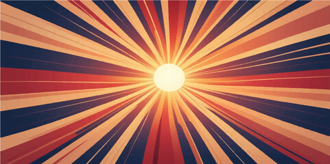 Abstract sun rays burst with warm orange and yellow summer light
