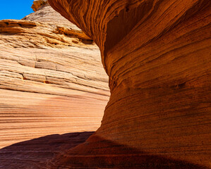 Patterns of Erosion on Slick Rock at The New Wave Formation, Glen Canyon National Recreation Area,...