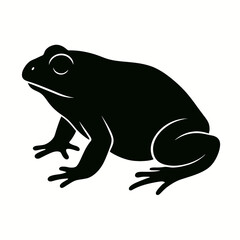 Fototapeta premium Design a black silhouette of a African Bullfrog white background clean vector shape