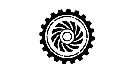 Collection of black and white gear and wrench icons representing mechanical and technical concepts