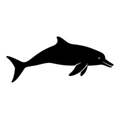 Obraz premium Design a black silhouette of a Amazon River Dolphin Pink Dolphin white background clean vector shape