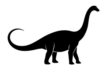 Design a black silhouette of a Amphicoelias Fragillimus white background clean vector shape