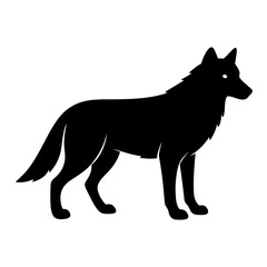 Design a black silhouette of a Apennine Wolf white background clean vector shape