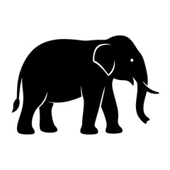 Obraz premium Design a black silhouette of a Asian Elephant white background clean vector shape